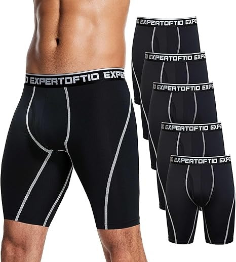 Men's Underwear 9 Inch Extra Long Leg Boxer Briefs for Men Pack, Athletic, Sport, Quick Dry, Moisture Wicking Fly Low MOQ