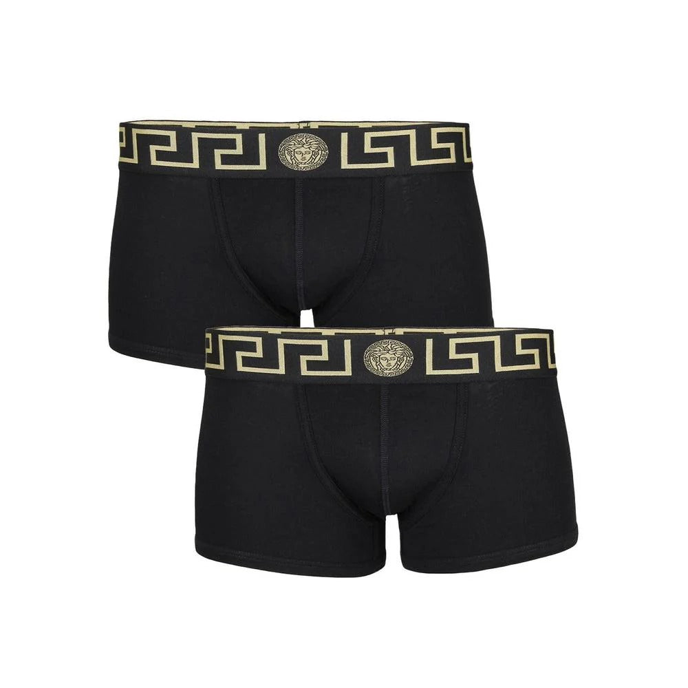 Low Rise Greca Border Boxer Trunks, Black, (2-Pack) Competitive Pricing for Bulk Orders