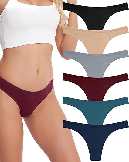 Factory Wholesale Women's Breathable Cotton Thong Panties Pack of 6 UK