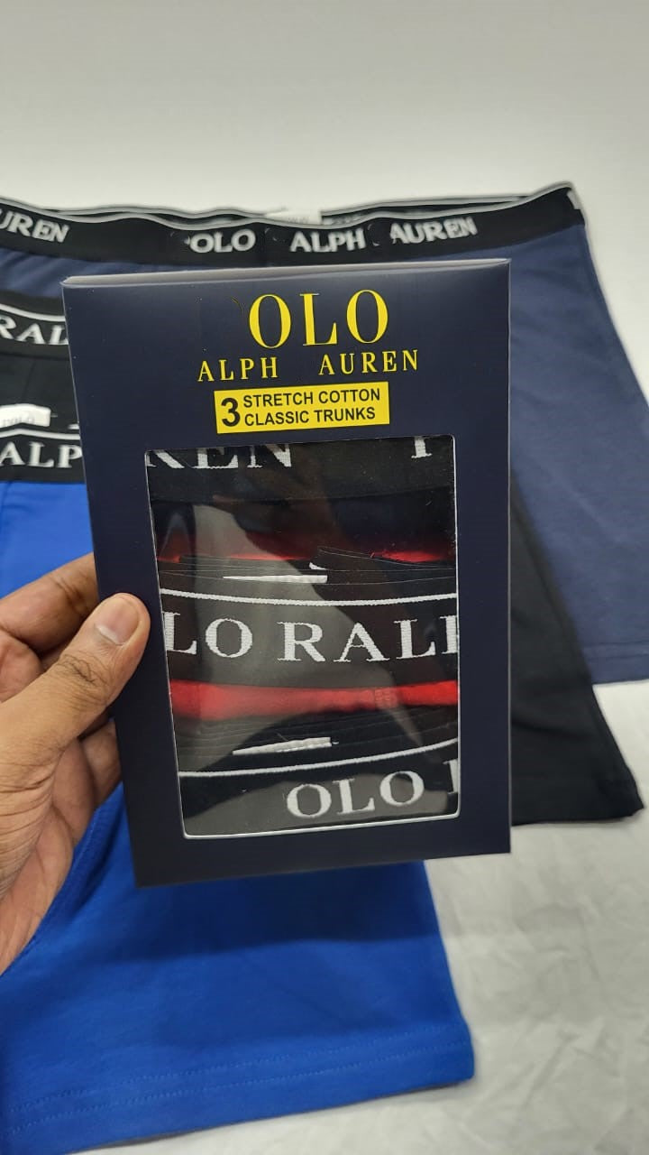 3-Pack Modern Cotton Boxer Briefs, Black/Grey/Blue