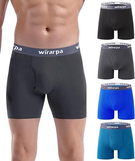 Men's Boxer Briefs Cotton Stretch Underwear Open Fly Tagless Underpants Regular Leg OEM Manufacturing