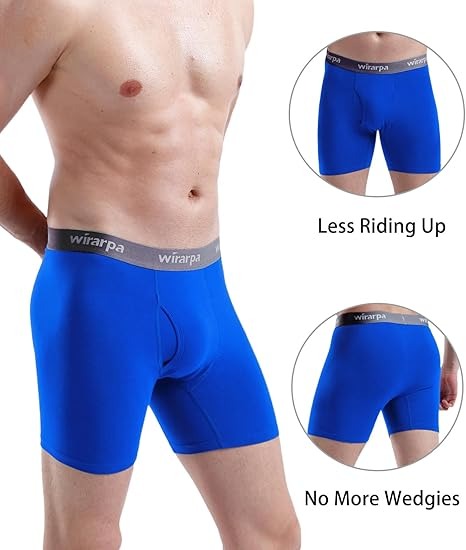 Men's Boxer Briefs Cotton Stretch Underwear Open Fly Tagless Underpants Regular Leg OEM Manufacturing