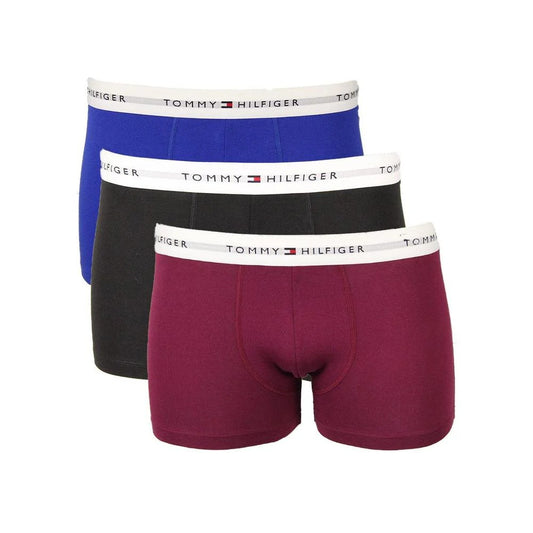 Private Label Services Cotton Men’s Boxer Trunks (3-Pack) – Blue, Grape, Black