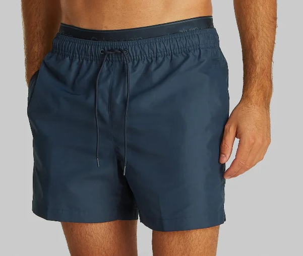 Medium Leg Length Double Waistband Swim Shorts, Dark Sapphire wholesale europe UK