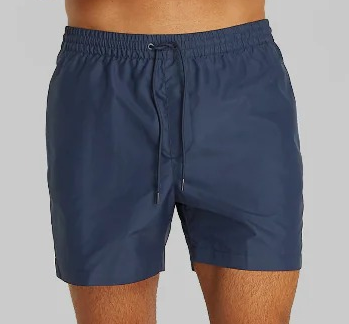 Medium Leg Length Double Waistband Swim Shorts, Dark Sapphire wholesale europe UK