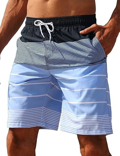 Men's Swim Trunks Quick Dry Bathing Suit Swimming Board Shorts Mesh Lining Beach Swimwear