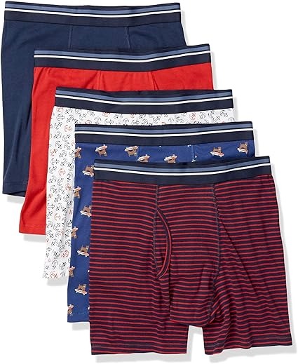 Essentials Mens Underwear Boxer Briefs, Comfortable Cotton, Tag-Free