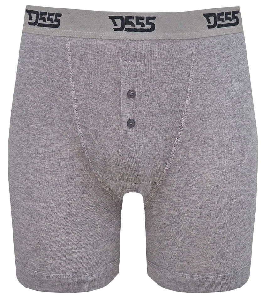 Mens Cotton Boxer Shorts Button Fly Underwear 3 Pack