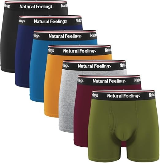 NaturaPremium Quality l Feelings Boxer Briefs Mens Underwear Men Pack Soft Cotton Open Fly Underwear