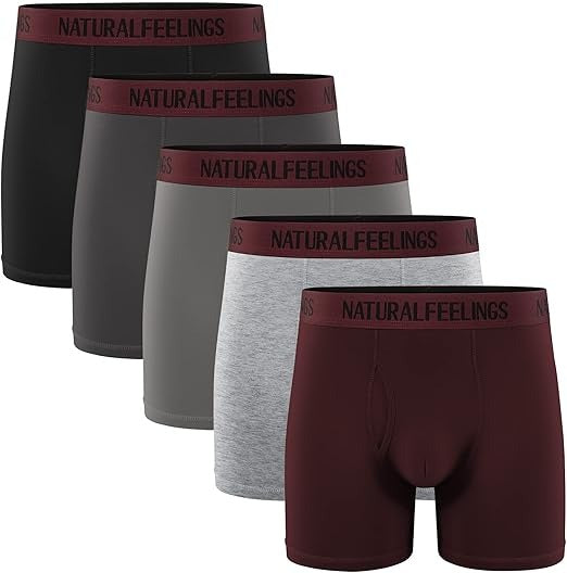 NaturaPremium Quality l Feelings Boxer Briefs Mens Underwear Men Pack Soft Cotton Open Fly Underwear