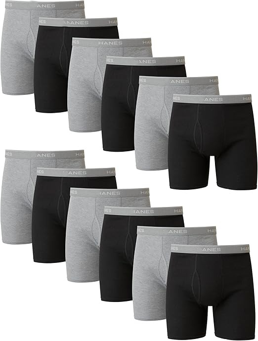 Men's Underwear Boxer Briefs Pack, Cool & Breathable Cotton Moisture-Wicking Underwear for Men, No Ride Up