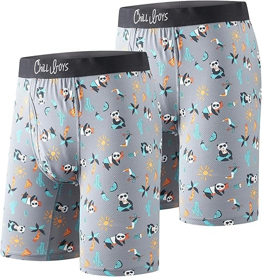 Men's Boxer Briefs 2 Pack Print Boxers. Comfortable Men's Underwear. Breathable Anti-Chafing Boxers for Men