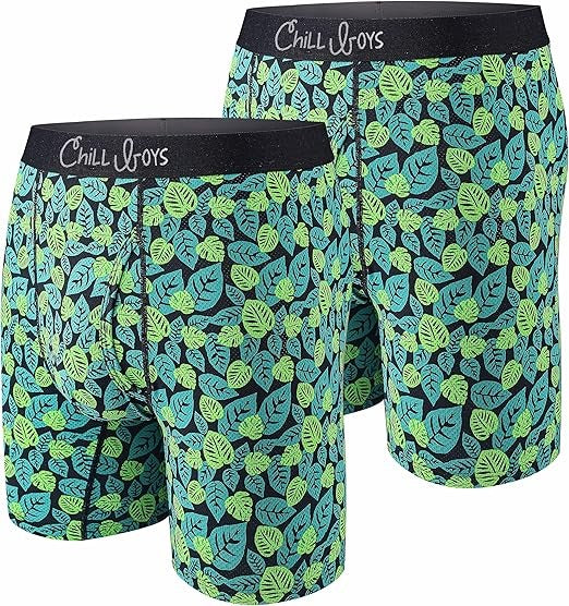Men's Boxer Briefs 2 Pack Print Boxers. Comfortable Men's Underwear. Breathable Anti-Chafing Boxers for Men