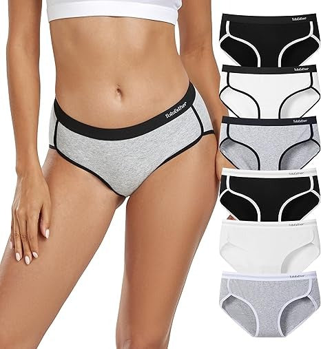 Women’s Underwear Cotton Hipster Panties Mid Rise Briefs for Ladies