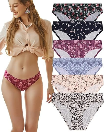 Women’s Seamless Hipster Underwear No Show Panties Invisibles Briefs Soft Stretch Bikini Underwears XS-XL