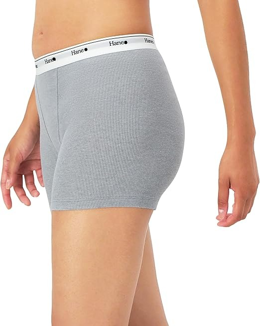 Women’s Mid-Thigh Boxer Brief Pack, Stretch Cotton Underwear, 4-Pack