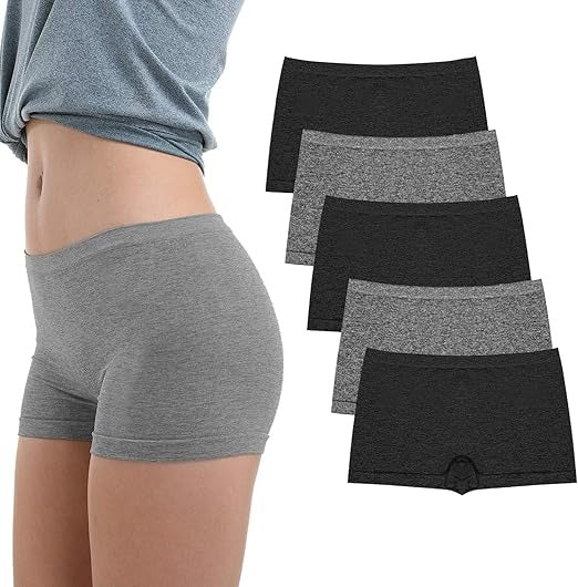 Factory Wholesale Women's Boyshort Underwear Full Coverage Seamless Panties Soft Stretch Boxer Briefs 5 Packs