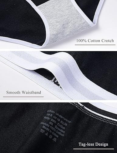 Women’s Underwear Cotton Hipster Panties Mid Rise Briefs for Ladies