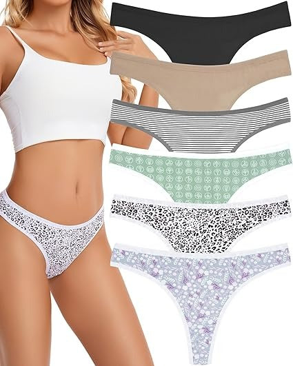 Factory Wholesale Women's Breathable Cotton Thong Panties Pack of 6 UK