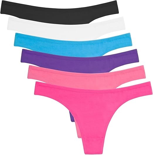 Factory Wholesale Women's Breathable Cotton Thong Panties Pack of 6 UK